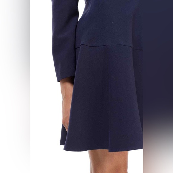 GAL MEETS GLAM NWOT Navy Blue Celeste Dress Size 6 Long Sleeve Fit & Flare Chic - Picture 5 of 14